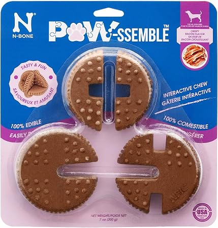 N-Bone Paw-ssemble interactive dental chew Bacon