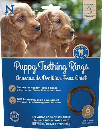 N-Bone Puppy Teething Rings Peanut Butter flavor
