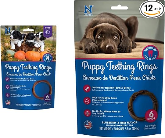 N-Bone Puppy Teething Rings Pumpkin and Blueberry and BBQ bundle