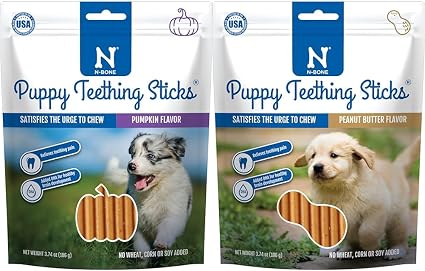 N-Bone Puppy Teething Sticks Pumpkin and Peanut Butter bundle